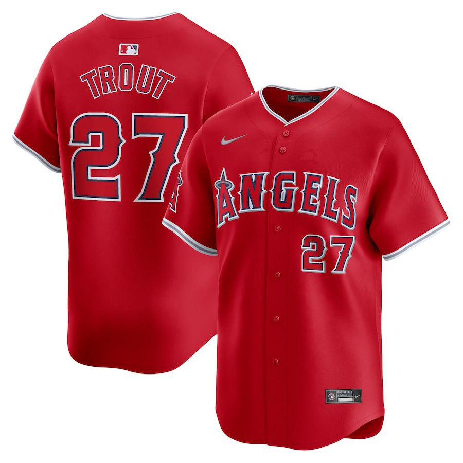 Men Los Angeles Angels #27 Mike Trout Nike Red Alternate Limited Player MLB Jersey->customized mlb jersey->Custom Jersey